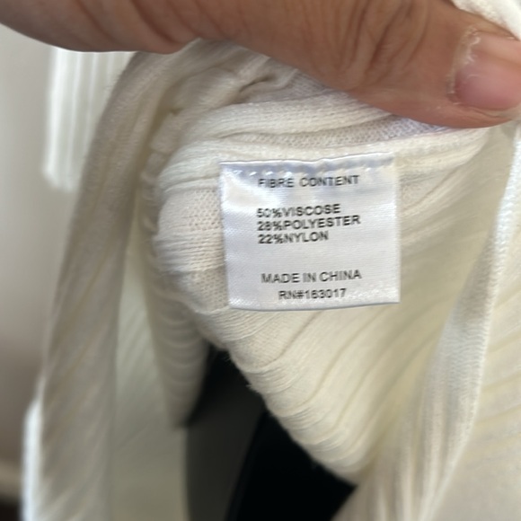 Princess Polly Nicky White Long Sleeve Ribbed Knit Side Slit Midi Sweater Dress - Picture 8 of 10